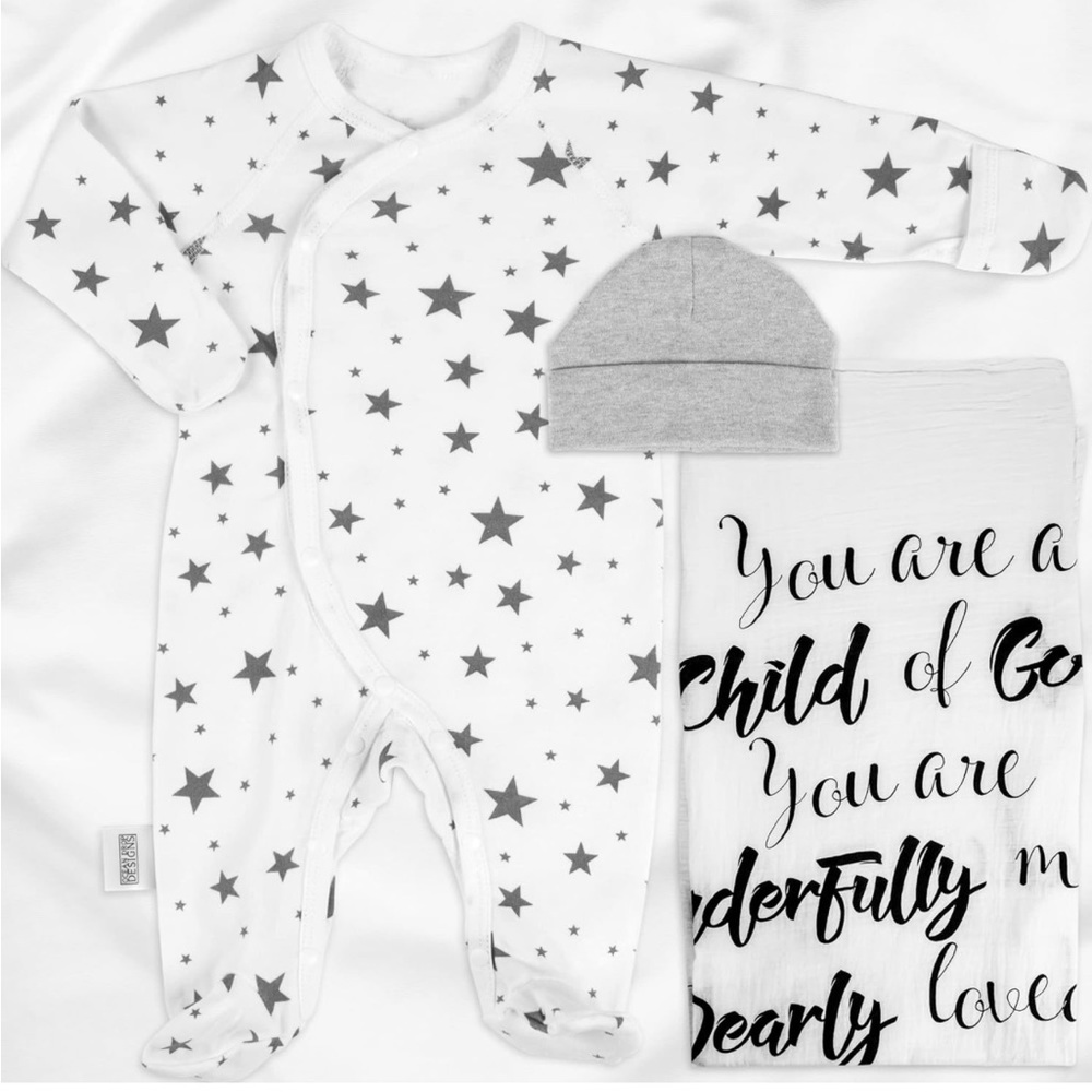 NEW! Ocean Drop 100% Cotton Baby Layette Set Muslin Swaddle Blanket Newborn